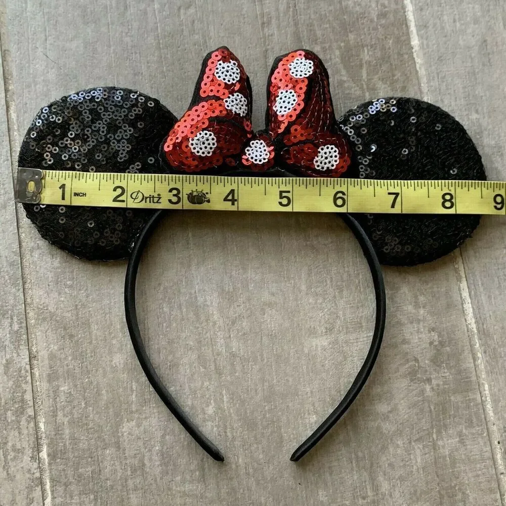 Sequin Ears Bow Headband ONE SIZE Girls Adult Hair Accessory NEW Dress Up Play